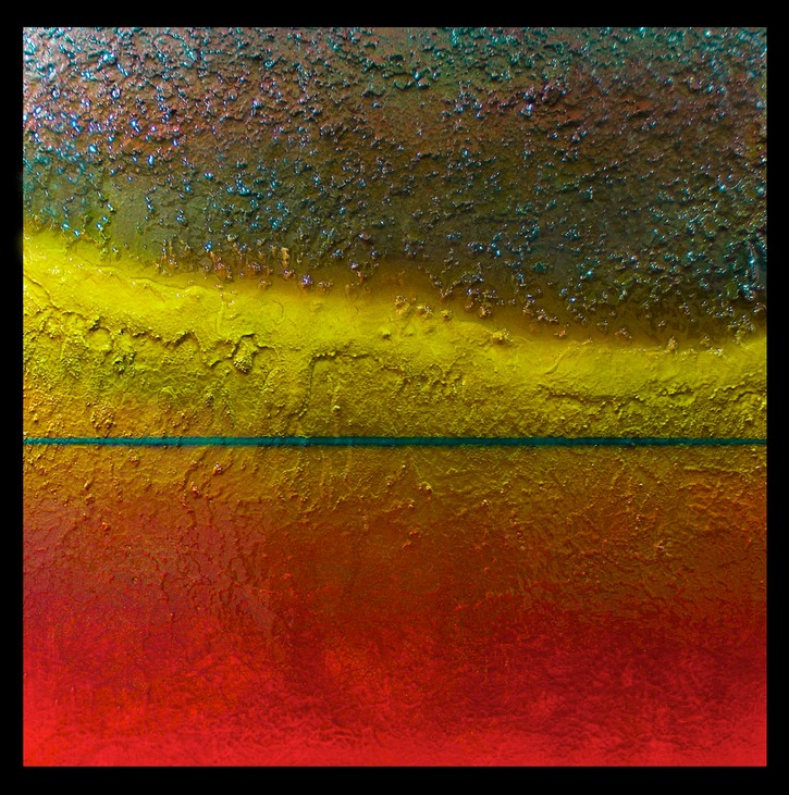 Drew Wood, Microscopic, 2008, acrylic, color-shifting enamel, garnet, pumice, and synthetic resin on canvas, 36"x36"x1.5"