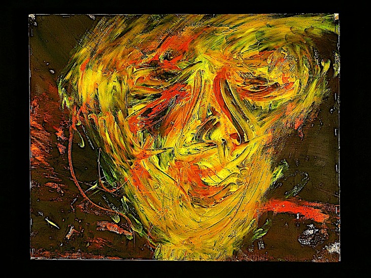 Drew Wood, State of Madness, 2002, oil on canvas, 16"x20"x1"